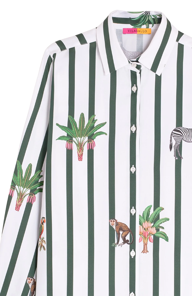 Isa Shirt - Green Stripes Print
