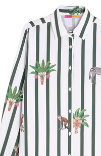 Isa Shirt - Green Stripes Print