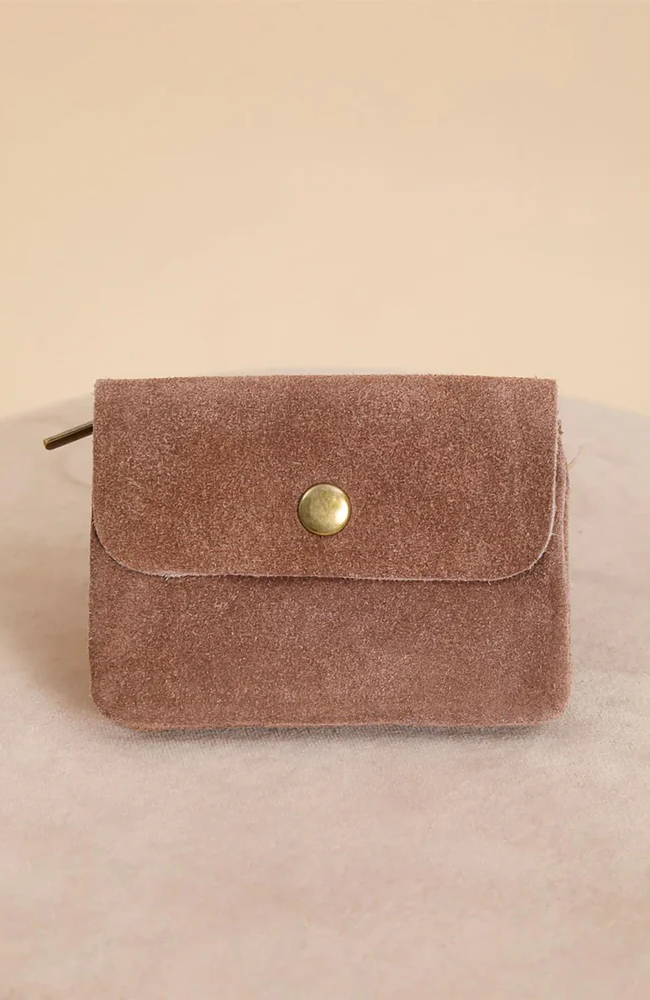 Coin Purse - Suede Taupe