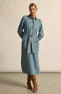 Echelon Dress - Light Washed Denim