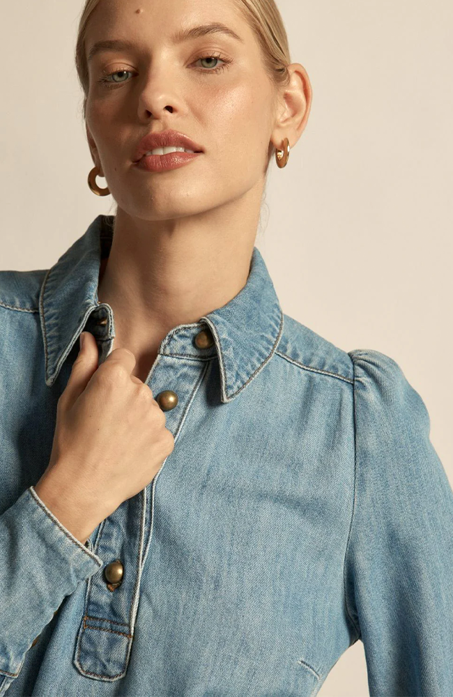 Echelon Dress - Light Washed Denim