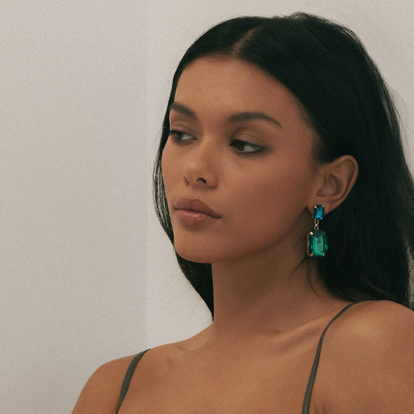 Edna Earrings - Green/Blue
