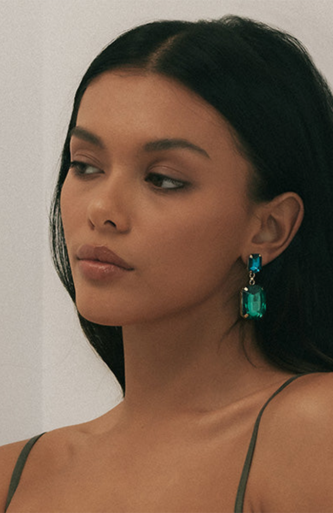 Edna Earrings - Green/Blue