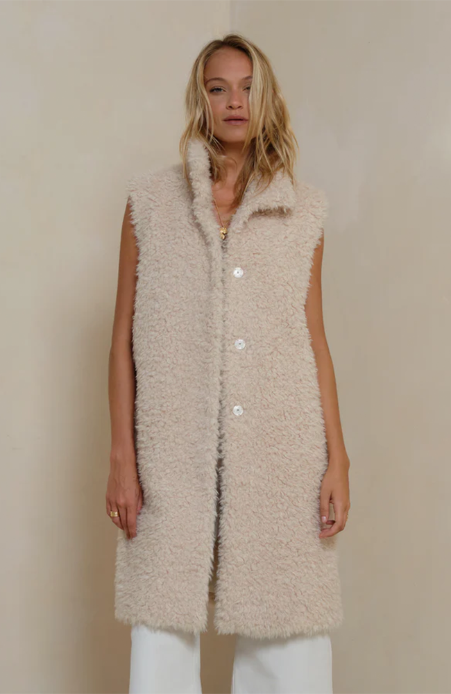 Ellen Long Vest - Ivory
