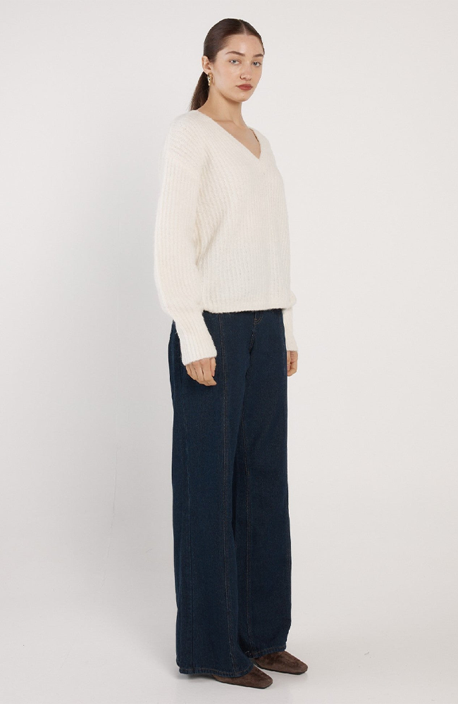 Remy V-Neck Jumper - Winter White