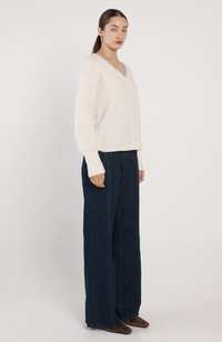 Remy V-Neck Jumper - Winter White