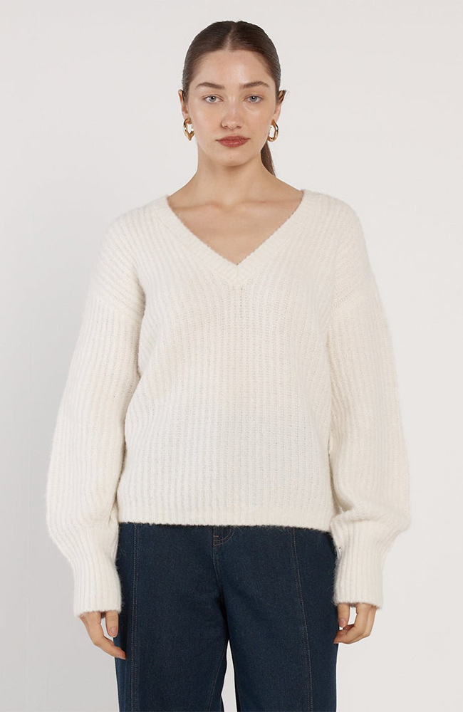 Remy V-Neck Jumper - Winter White