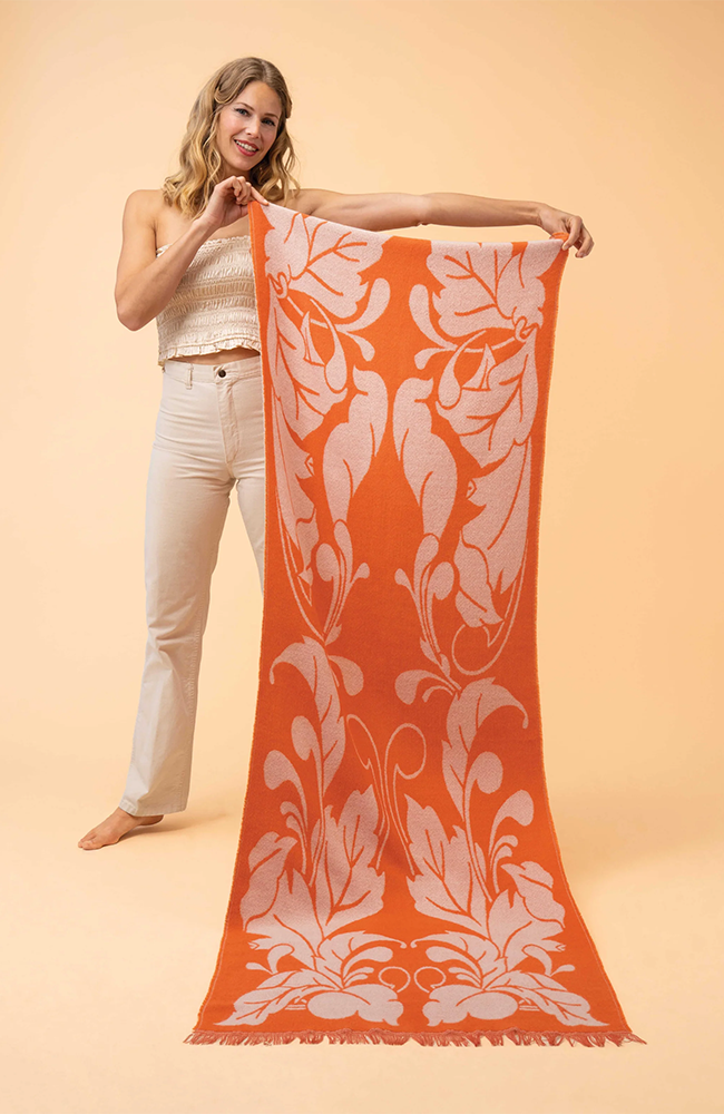 Woven Scarf - Opulent Flourish/Tangerine