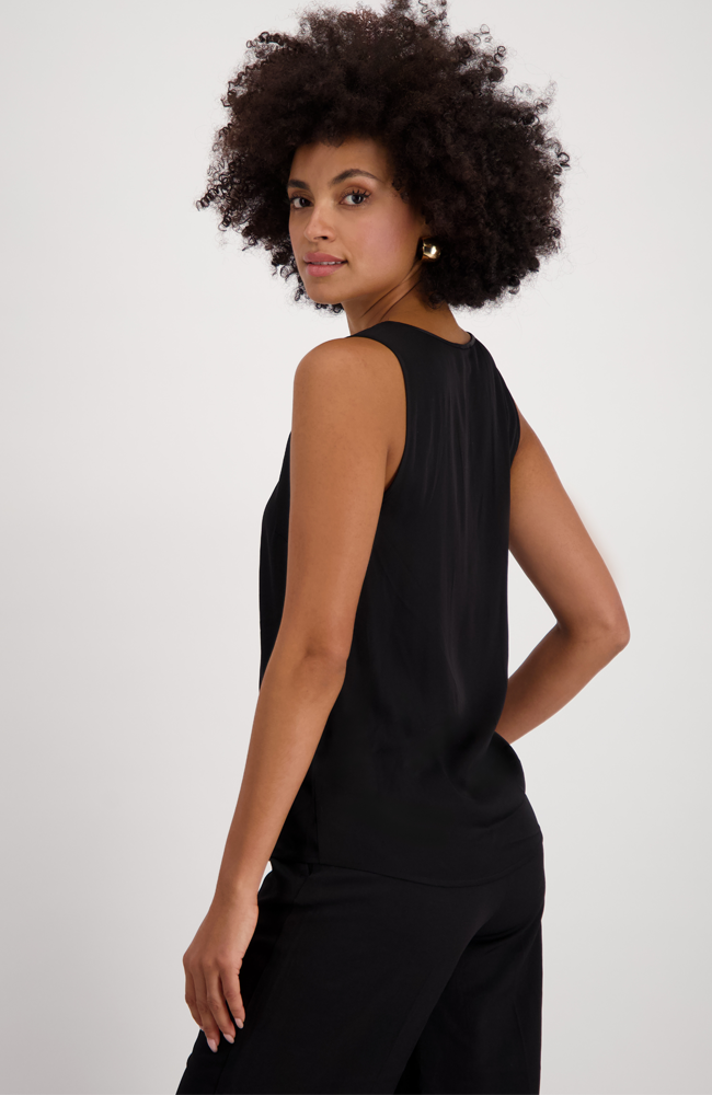 Ava Satin Tank - Black