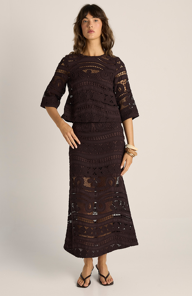 Gaia Lace Skirt - Chocolate