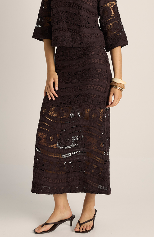 Gaia Lace Skirt - Chocolate