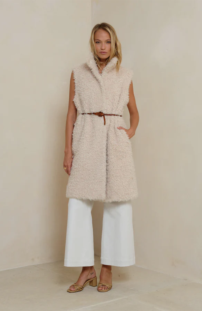 Ellen Long Vest - Ivory