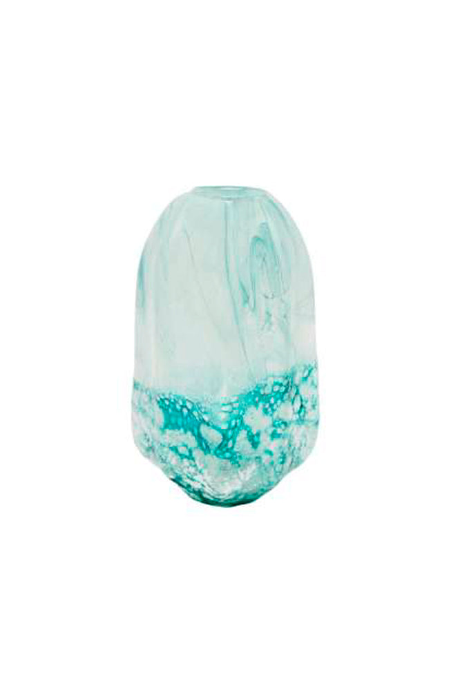 Radford Glass Teal White Vase