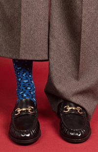 Glitter Lurex Socks - Leopard Night Blue