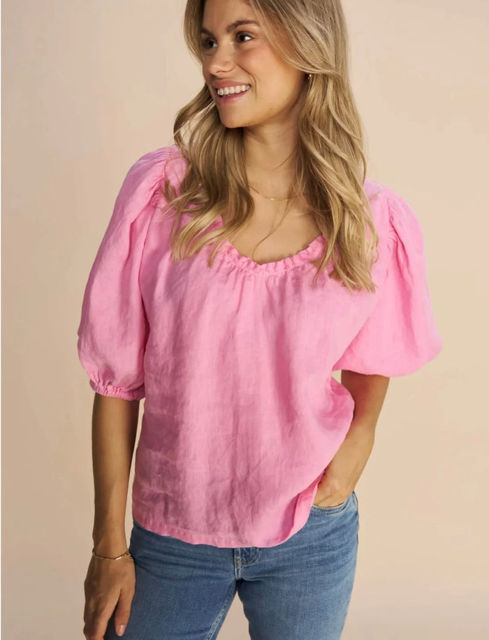 Taissa Linen Blouse - Begonia Pink