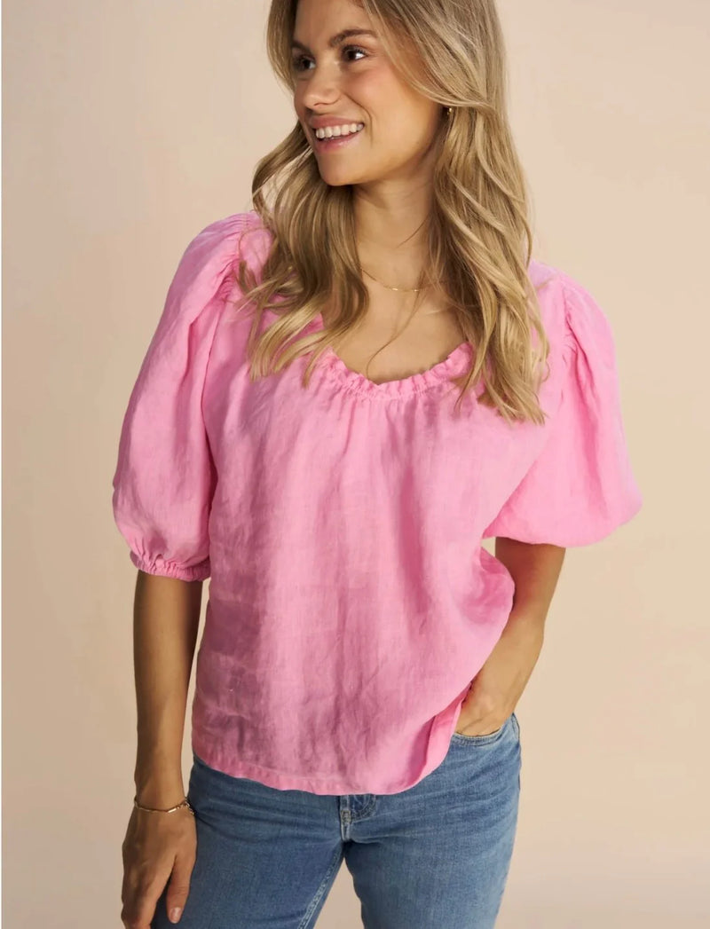 Taissa Linen Blouse - Begonia Pink