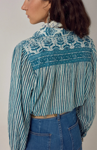 Maria Shirt - Blue Ink Mediterranean Stripes