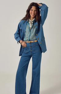 Maria Shirt - Blue Ink Mediterranean Stripes
