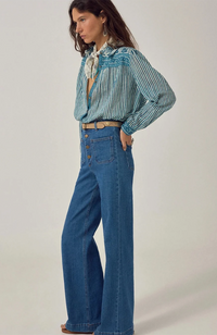 Maria Shirt - Blue Ink Mediterranean Stripes