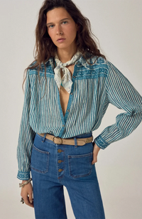 Maria Shirt - Blue Ink Mediterranean Stripes