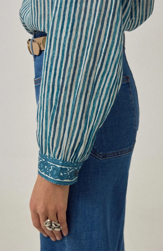 Maria Shirt - Blue Ink Mediterranean Stripes
