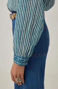 Maria Shirt - Blue Ink Mediterranean Stripes