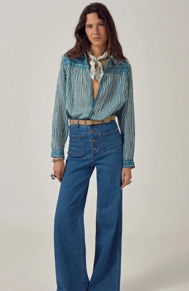 Maria Shirt - Blue Ink Mediterranean Stripes