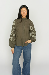 Louis Line Shirt - Olive Night