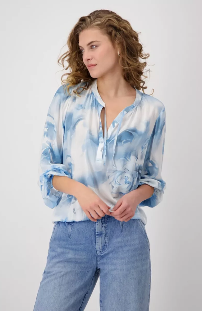 Blouse Batik Flower Allover - Spring Water