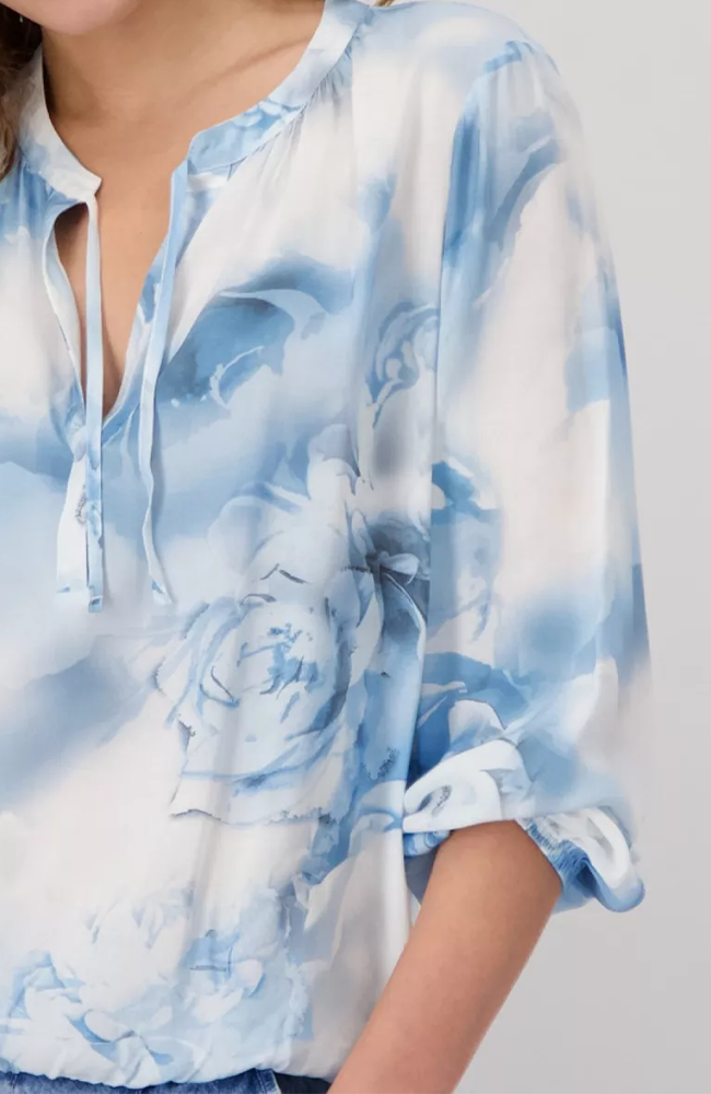 Blouse Batik Flower Allover - Spring Water