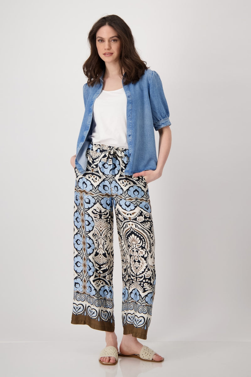 Round Neck Blouse - Chambray