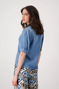 Round Neck Blouse - Chambray