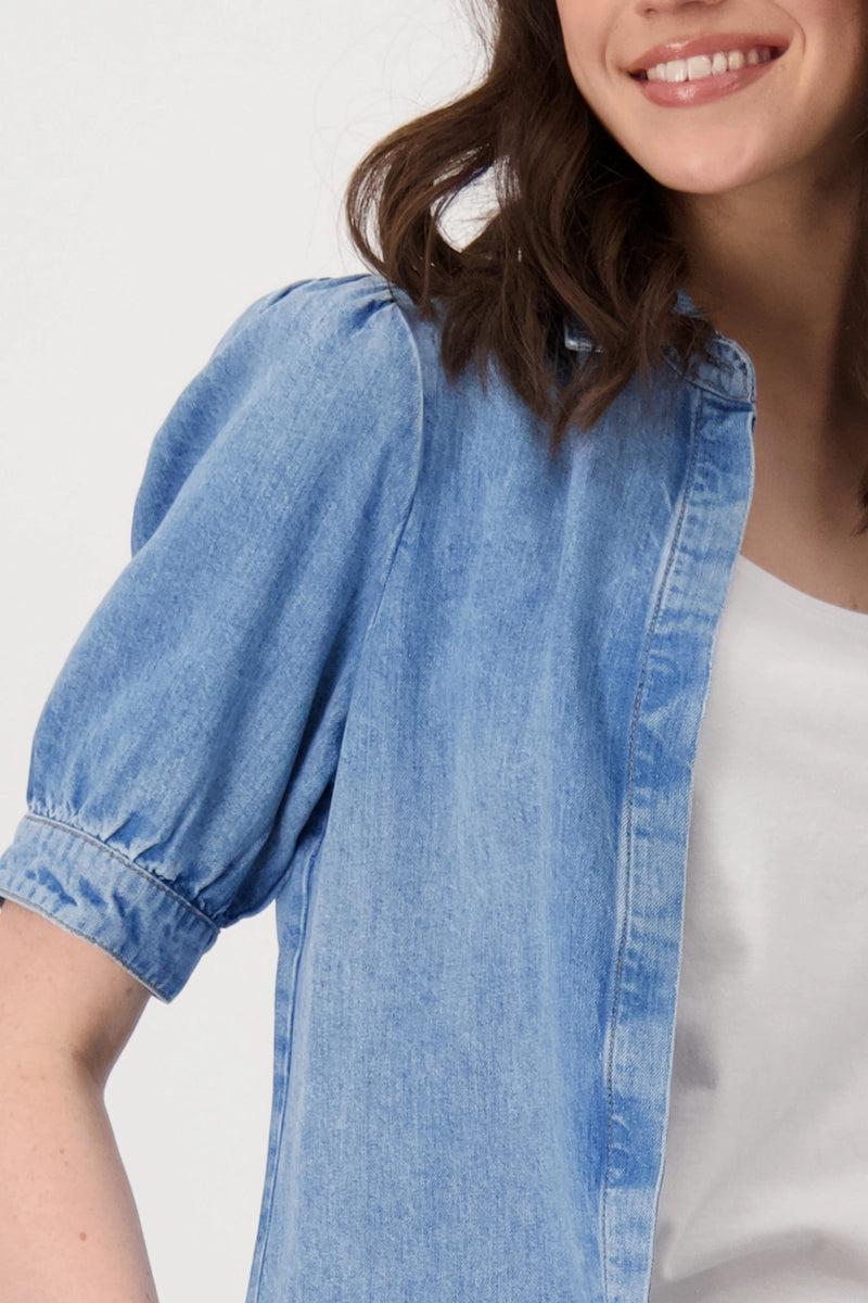 Round Neck Blouse - Chambray