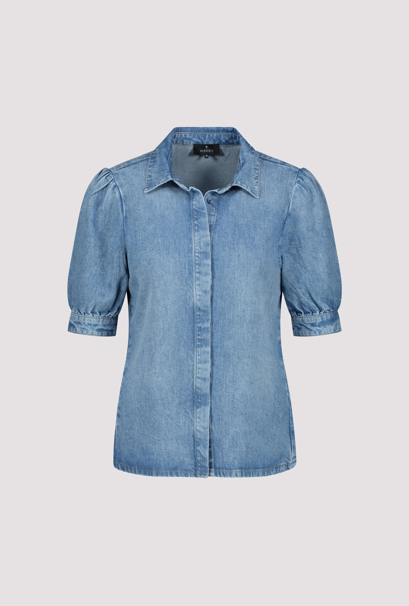 Round Neck Blouse - Chambray