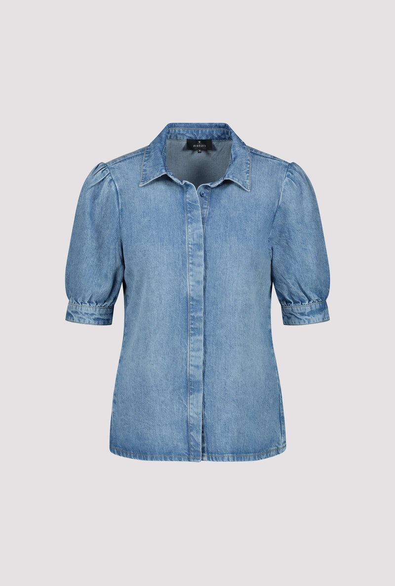Round Neck Blouse - Chambray