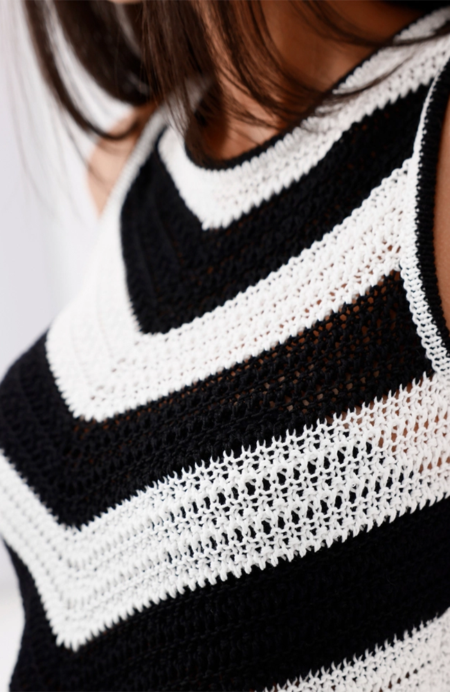 Emma Knitted Top - Cream Stripe