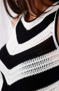 Emma Knitted Top - Cream Stripe