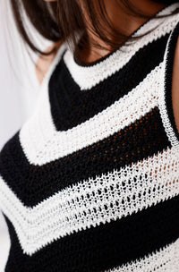 Emma Knitted Top - Cream Stripe