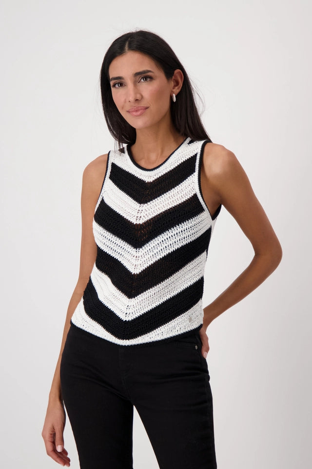 Emma Knitted Top - Cream Stripe