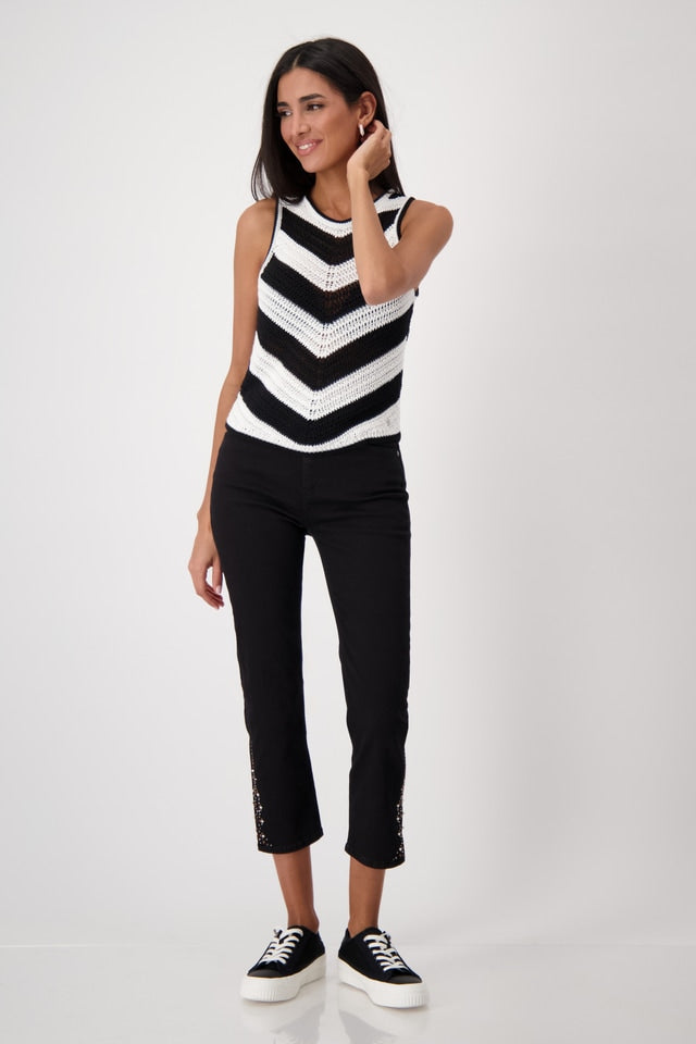 Emma Knitted Top - Cream Stripe