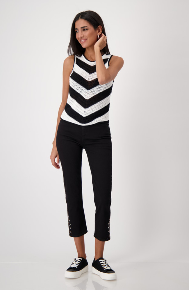 Emma Knitted Top - Cream Stripe