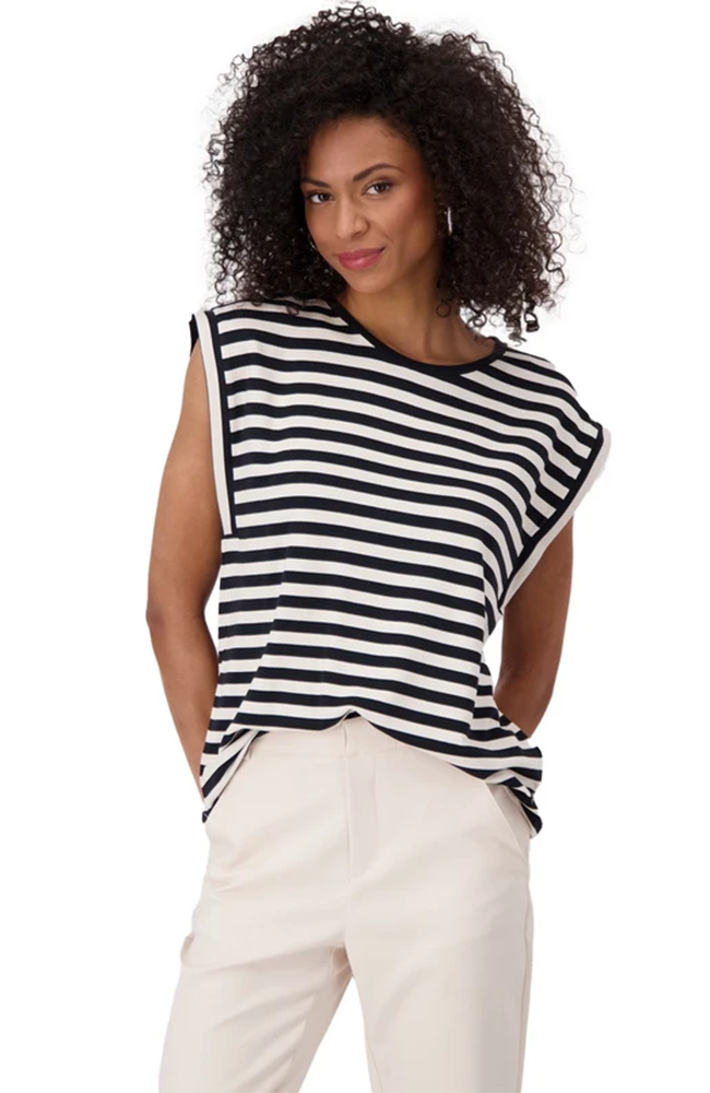 Olivia Stripe Top - Black Stripe