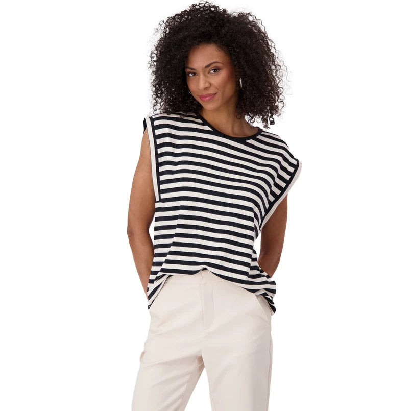 Olivia Stripe Top - Black Stripe