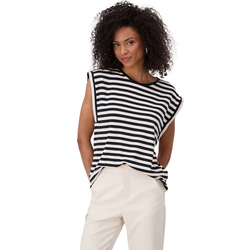 Olivia Stripe Top - Black Stripe