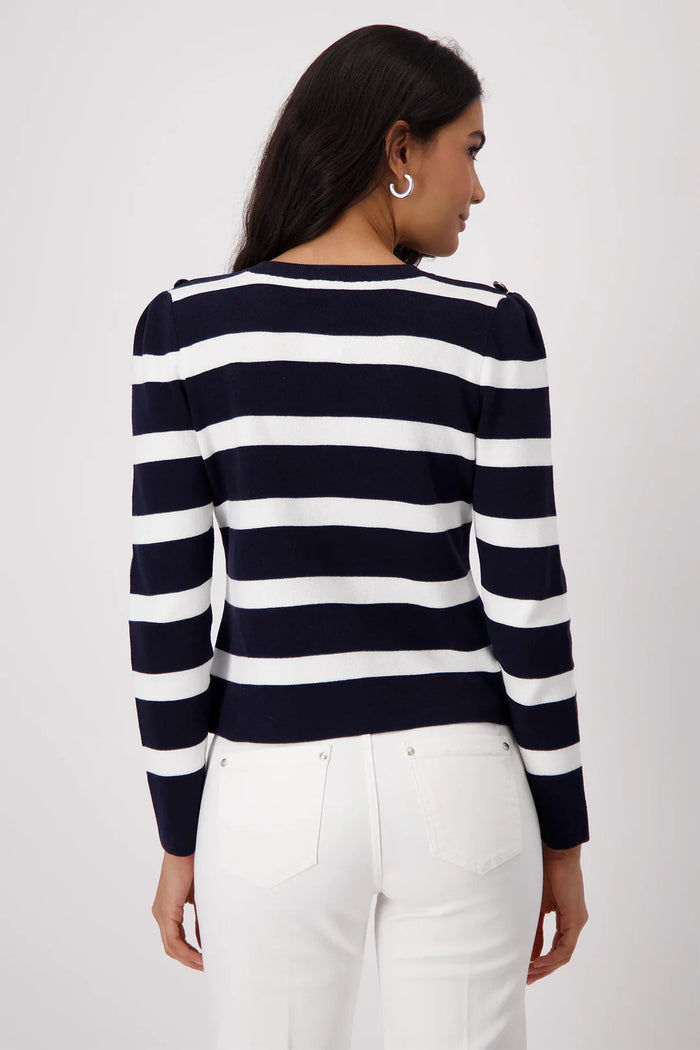 Jacket Cardigan Stripes - Deep Ocean