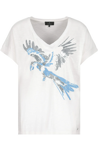 T-Shirt Sequins Parrot - Off White