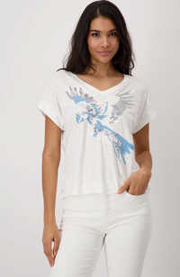 T-Shirt Sequins Parrot - Off White