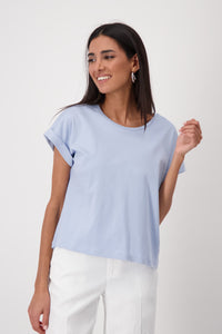 R/N T-Shirt Basic Pima Plain - Blue Sky