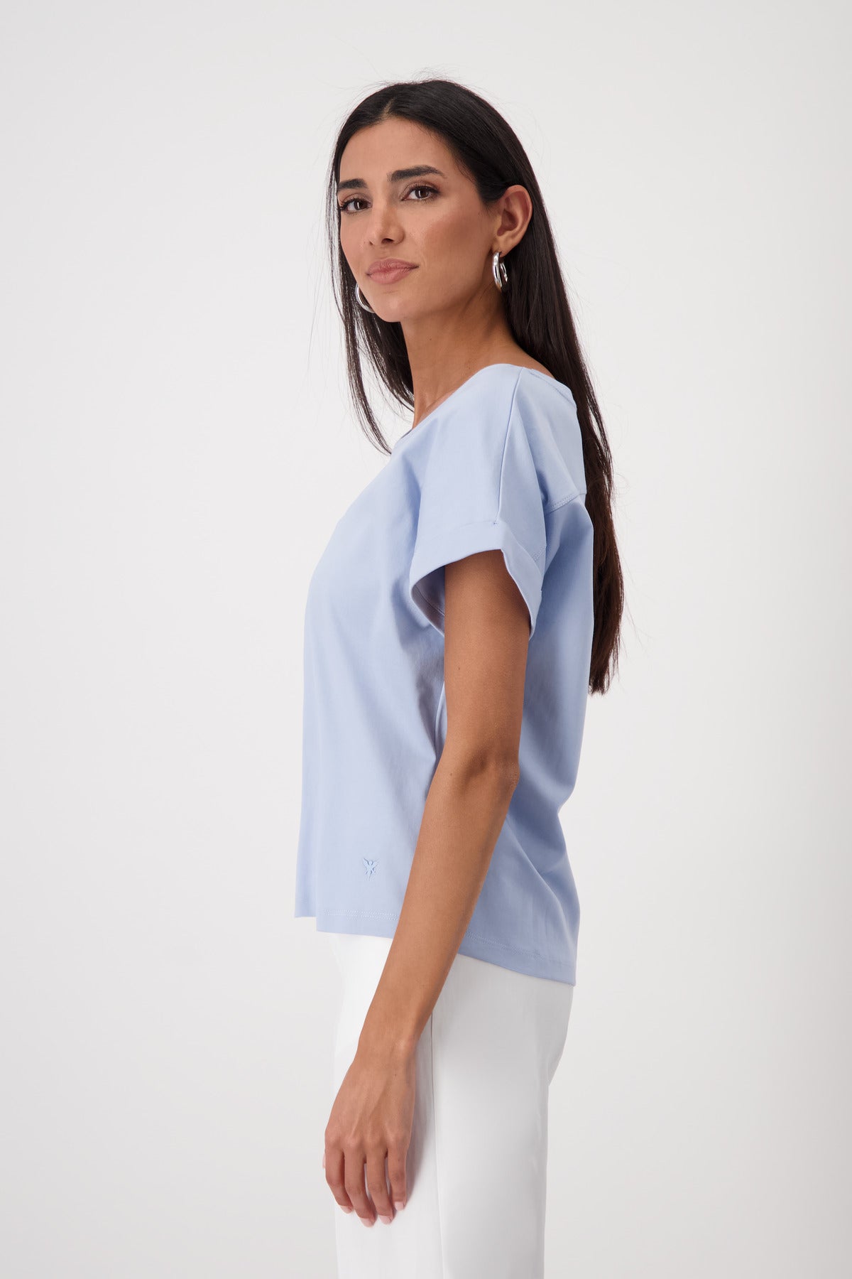 R/N T-Shirt Basic Pima Plain - Blue Sky