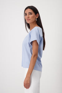 R/N T-Shirt Basic Pima Plain - Blue Sky